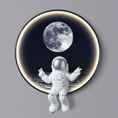 Astronaut on Moon Wall Light: Illuminate with Space-Kids Room Nursery Lighting