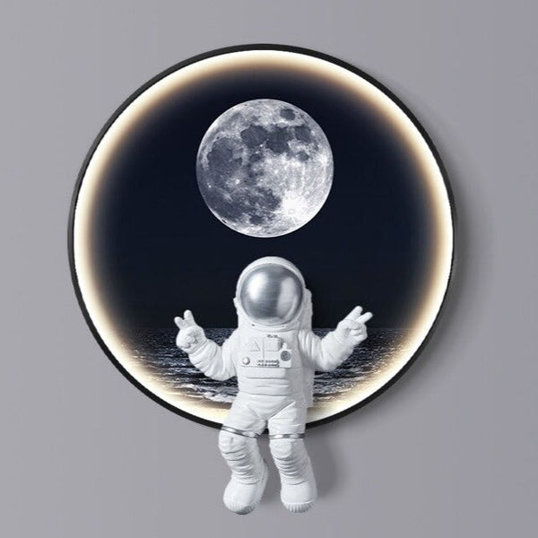 Astronaut on Moon Wall Light: Illuminate with Space-Kids Room Nursery Lighting