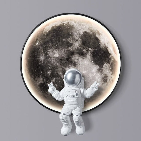 Astronaut on Moon Wall Light: Illuminate with Space-Kids Room Nursery Lighting