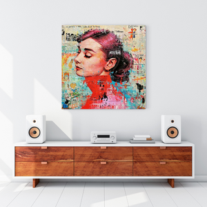 Audrey Hepburn Brushed Wall Art - Stunning Decor-Wall Posters