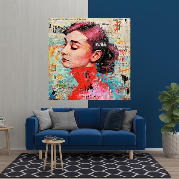 Audrey Hepburn Brushed Wall Art - Stunning Decor-Wall Posters
