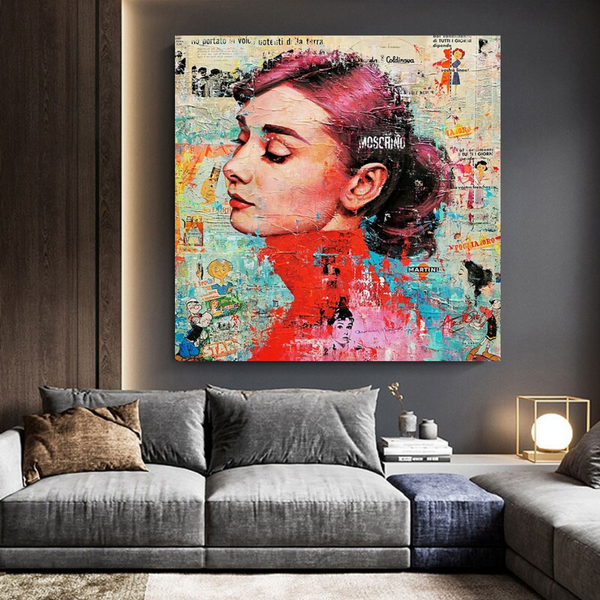 Audrey Hepburn Brushed Wall Art - Stunning Decor-Wall Posters
