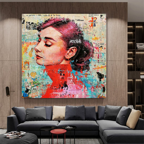 Audrey Hepburn Brushed Wall Art - Stunning Decor-Wall Posters
