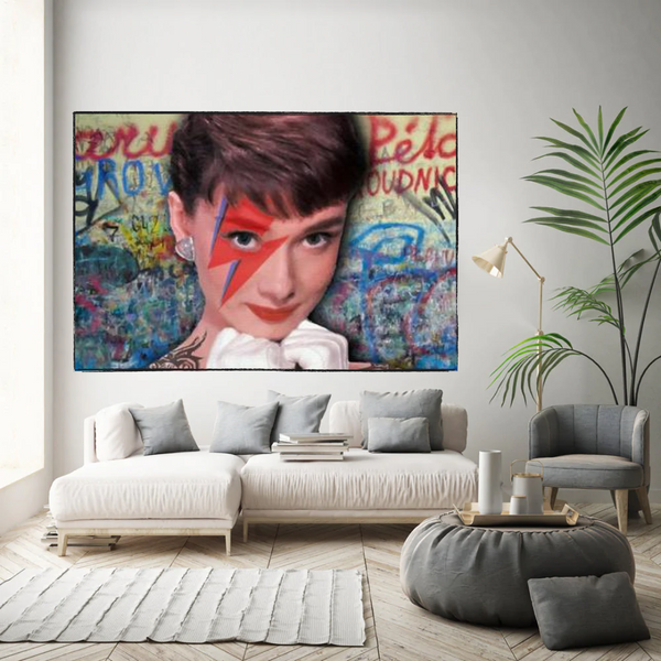 Audrey Hepburn Colours Canvas Wall Art-Wall Posters
