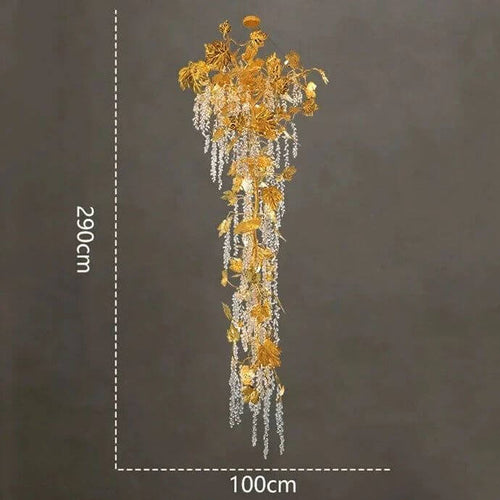Autumn Leaves Fall Crystal Chandelier Lighting-Staircase Chandelier