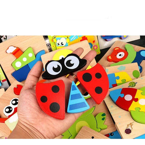 Baby 3D Wooden Puzzles Learning Animals-Wooden Puzzles