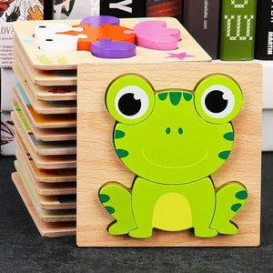 Baby 3D Wooden Puzzles Learning Animals-Wooden Puzzles