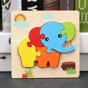 Baby 3D Wooden Puzzles Learning Animals-Wooden Puzzles