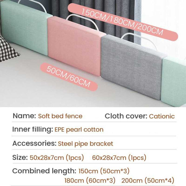 Baby Bed Fence – Anti-Fall &amp; Soft Padded Guardrail-Baby Bed Fence