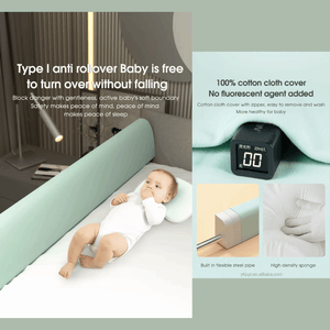 Baby Bed Fence – Soft Padded Guardrail for Kids-Baby Bed Fence