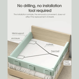 Baby Bed Fence – Soft Padded Guardrail for Kids-Baby Bed Fence