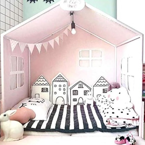 Baby Cot Bumper - Doodle Houses Theme-Crib Bumper