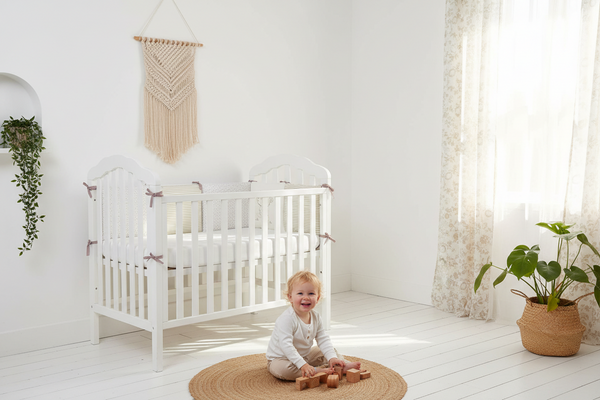 Cotton Anti-Collision Cot Bumper Set — 6 Cushions | Baby Cot Protector