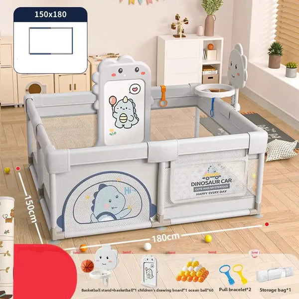 Baby Playpen Safety Gate – Adjustable Play Yard for Babies &amp; Toddlers-Playpen and Ball Pits