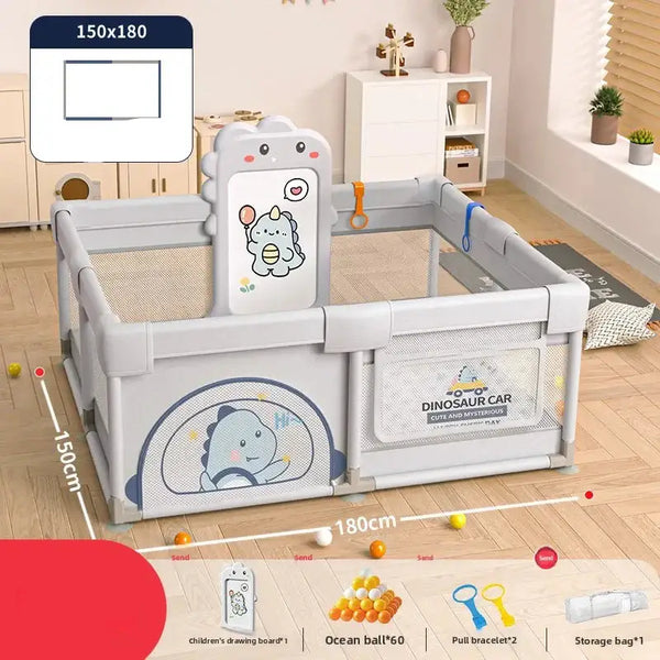 Baby Playpen Safety Gate – Adjustable Play Yard for Babies &amp; Toddlers-Playpen and Ball Pits