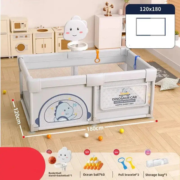 Baby Playpen Safety Gate – Adjustable Play Yard for Babies &amp; Toddlers-Playpen and Ball Pits