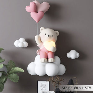 Balloon Bear Statue Wall Hanging Globe Light for Kids Room-Kids Room Nursery Lighting