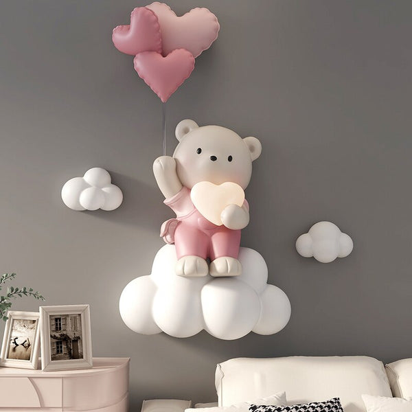 Balloon Bear Statue Wall Hanging Globe Light for Kids Room-Kids Room Nursery Lighting