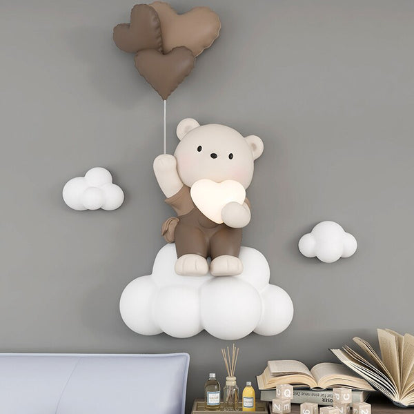 Balloon Bear Statue Wall Hanging Globe Light for Kids Room-Kids Room Nursery Lighting