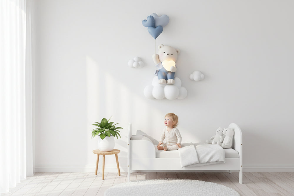 Balloon Bear Statue Wall Hanging Globe Light for Kids Room-Kids Room Nursery Lighting