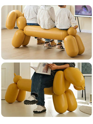 Balloon Dog Bench - Whimsical Seating Elegance-Bench