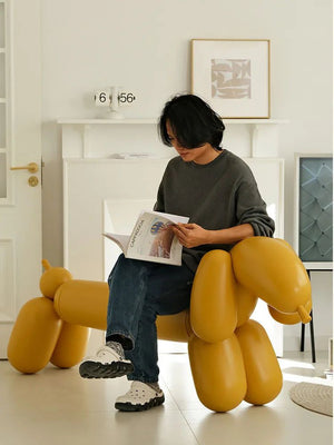 Balloon Dog Bench - Whimsical Seating Elegance-Bench
