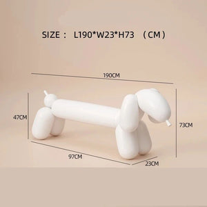Balloon Dog Bench - Whimsical Seating Elegance-Bench