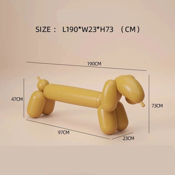 Balloon Dog Bench - Whimsical Seating Elegance-Bench