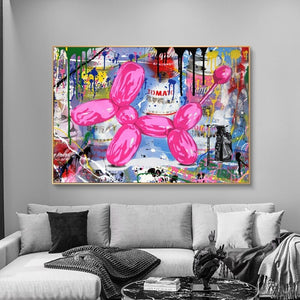 Balloon Dog Graffiti Wall Art: Vibrant and Unique Home Decor-Wall Posters