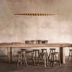 Bamboo Wood Globe Bar LED Pendant Light-Kitchen Island