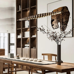 Bamboo Wood Globe Bar LED Pendant Light-Kitchen Island