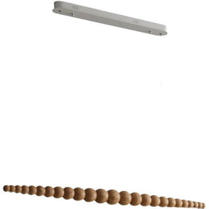 Bamboo Wood Globe Bar LED Pendant Light-Kitchen Island