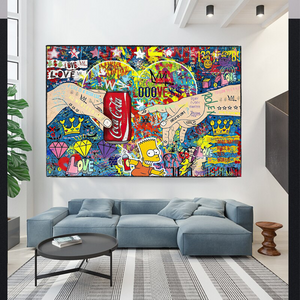 Banksy All we need is Love Canvas Wall Art-Banksy Wall Poster