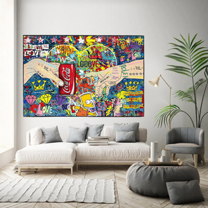 Banksy All we need is Love Canvas Wall Art-Banksy Wall Poster