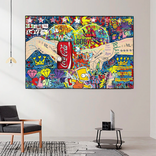 Banksy All we need is Love Canvas Wall Art-Banksy Wall Poster