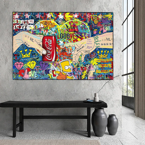 Banksy All we need is Love Canvas Wall Art-Banksy Wall Poster