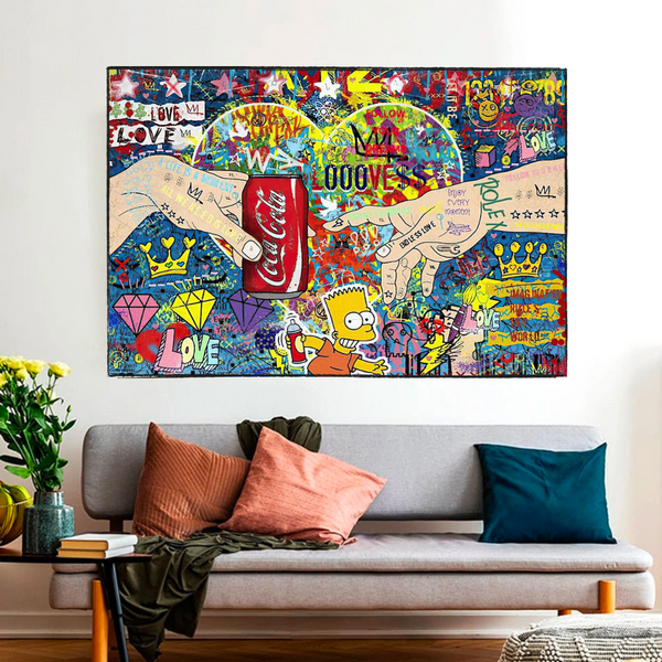 Banksy All we need is Love Canvas Wall Art-Banksy Wall Poster