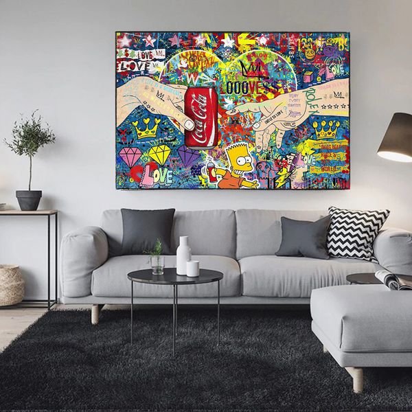 Banksy All we need is Love Canvas Wall Art-Banksy Wall Poster