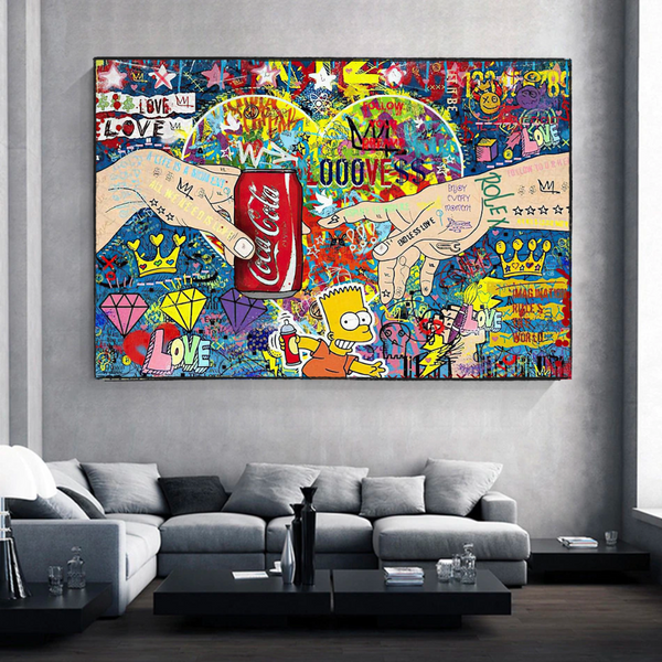 Banksy All we need is Love Canvas Wall Art-Banksy Wall Poster