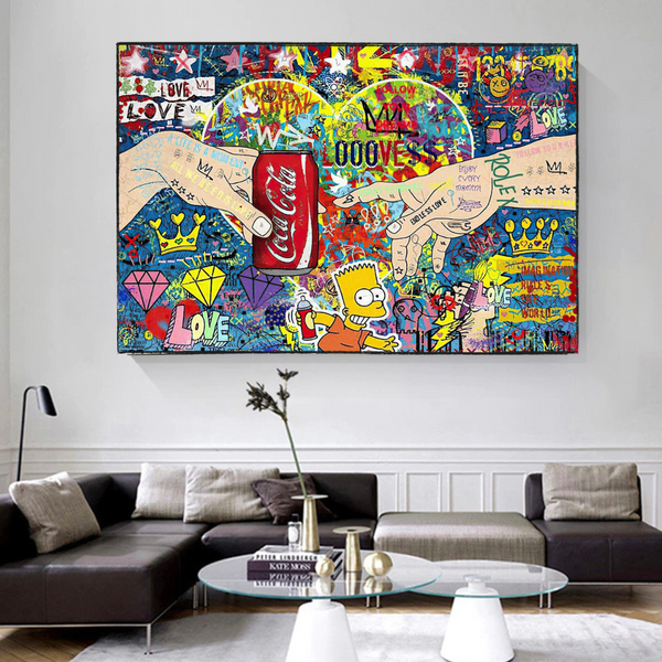 Banksy All we need is Love Canvas Wall Art-Banksy Wall Poster