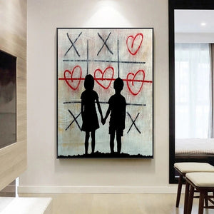Banksy Artwork Brother and Sister Canvas Wall Art-Banksy Wall Poster