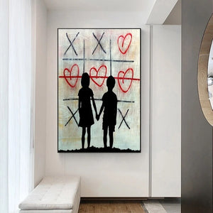 Banksy Artwork Brother and Sister Canvas Wall Art-Banksy Wall Poster