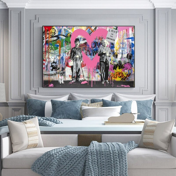 Banksy Artwork Love Is Answer Canvas Wall Art-Banksy Wall Poster