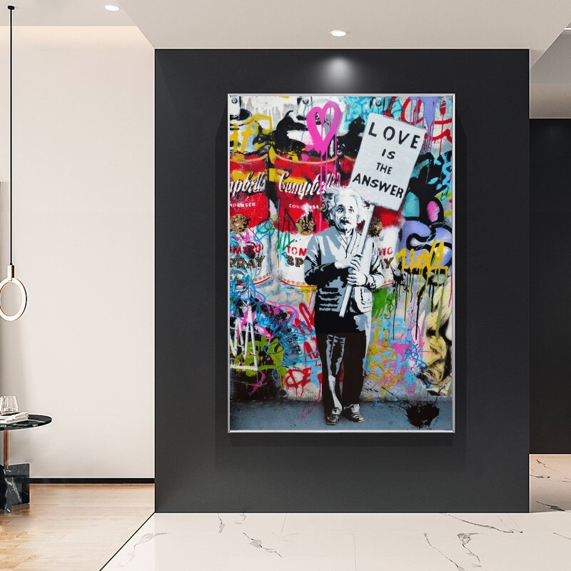 Banksy Artwork Love is the answer Canvas Wall Art-Banksy Wall Poster