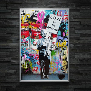 Banksy Artwork Love is the answer Canvas Wall Art-Banksy Wall Poster