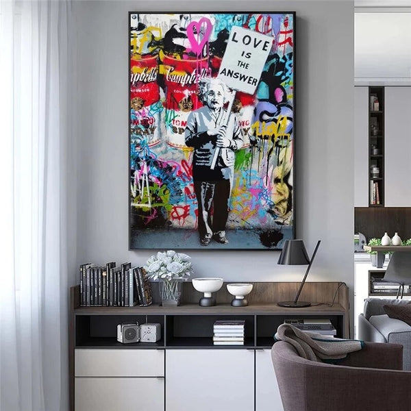 Banksy Artwork Love is the answer Canvas Wall Art-Banksy Wall Poster