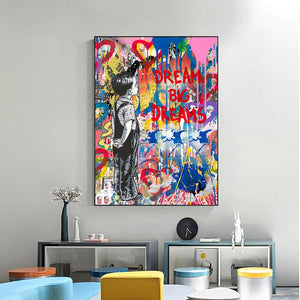 Banksy Dream Big Dreams Wall Art - Boundless Imagination-Banksy Wall Poster