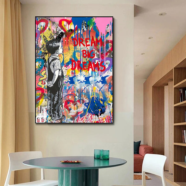 Banksy Dream Big Dreams Wall Art - Boundless Imagination-Banksy Wall Poster