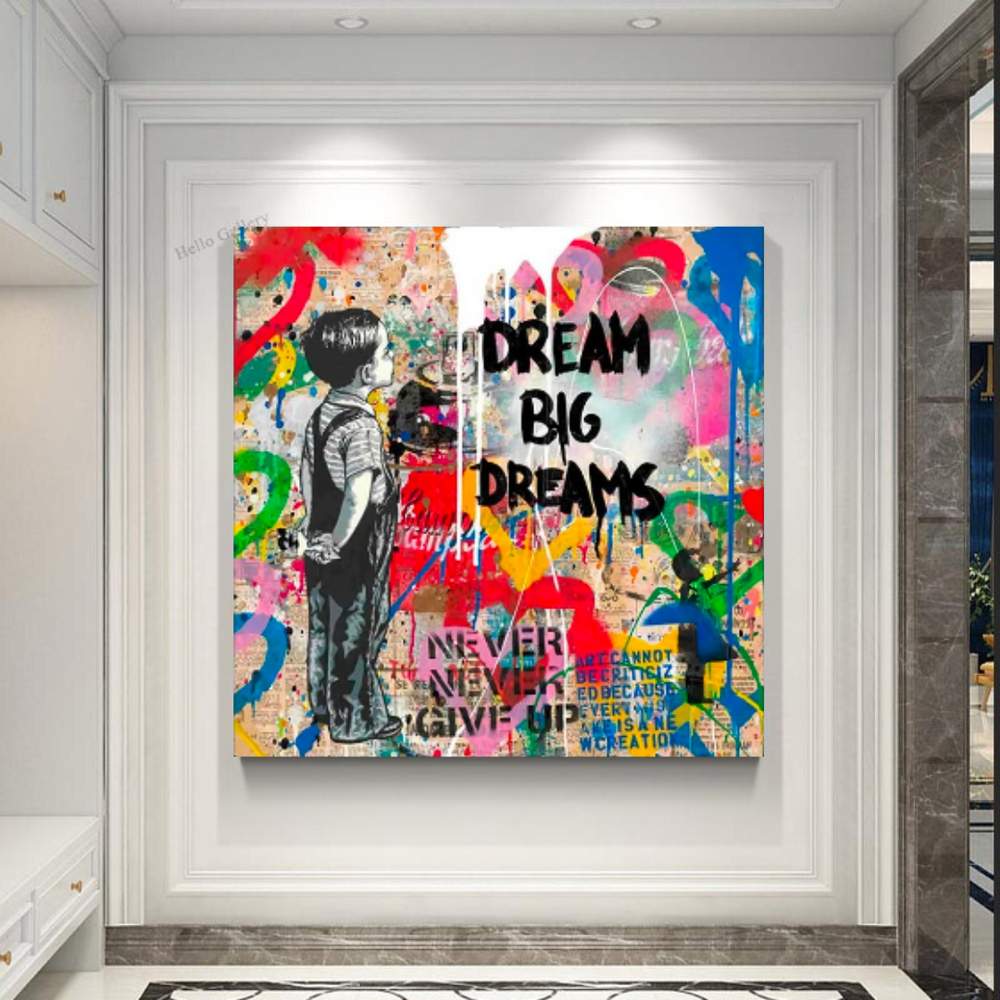 Banksy Dream Big Dreams Wall Art - Explore Inspiring Art-Banksy Wall Poster