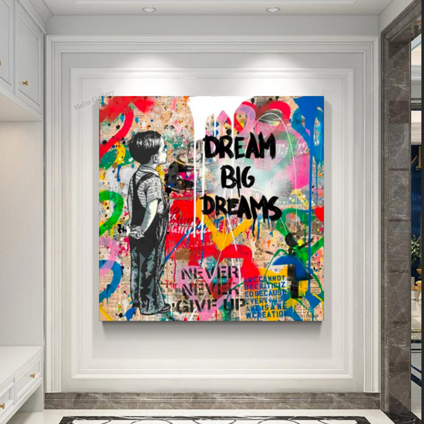 Banksy Dream Big Dreams Wall Art - Explore Inspiring Art-Banksy Wall Poster